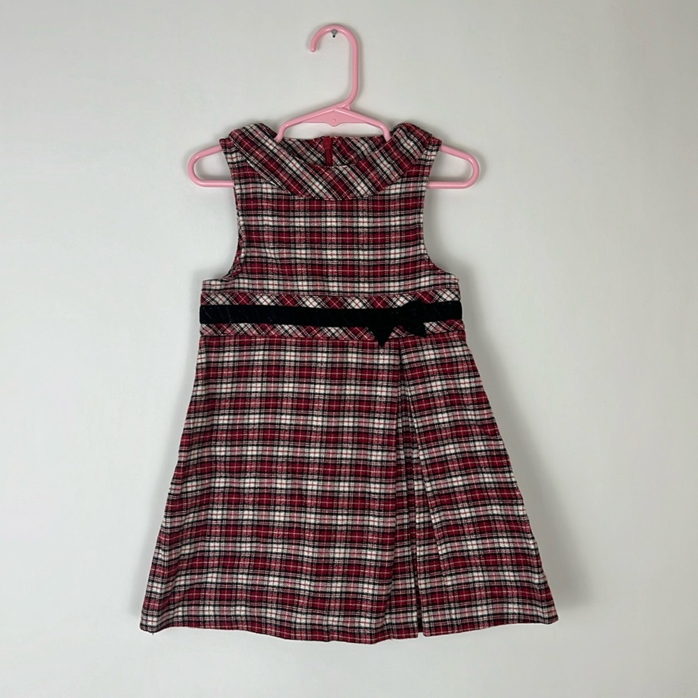 Gymboree Holiday Pictures Kid Girl Plaid Pleated Jumper 3